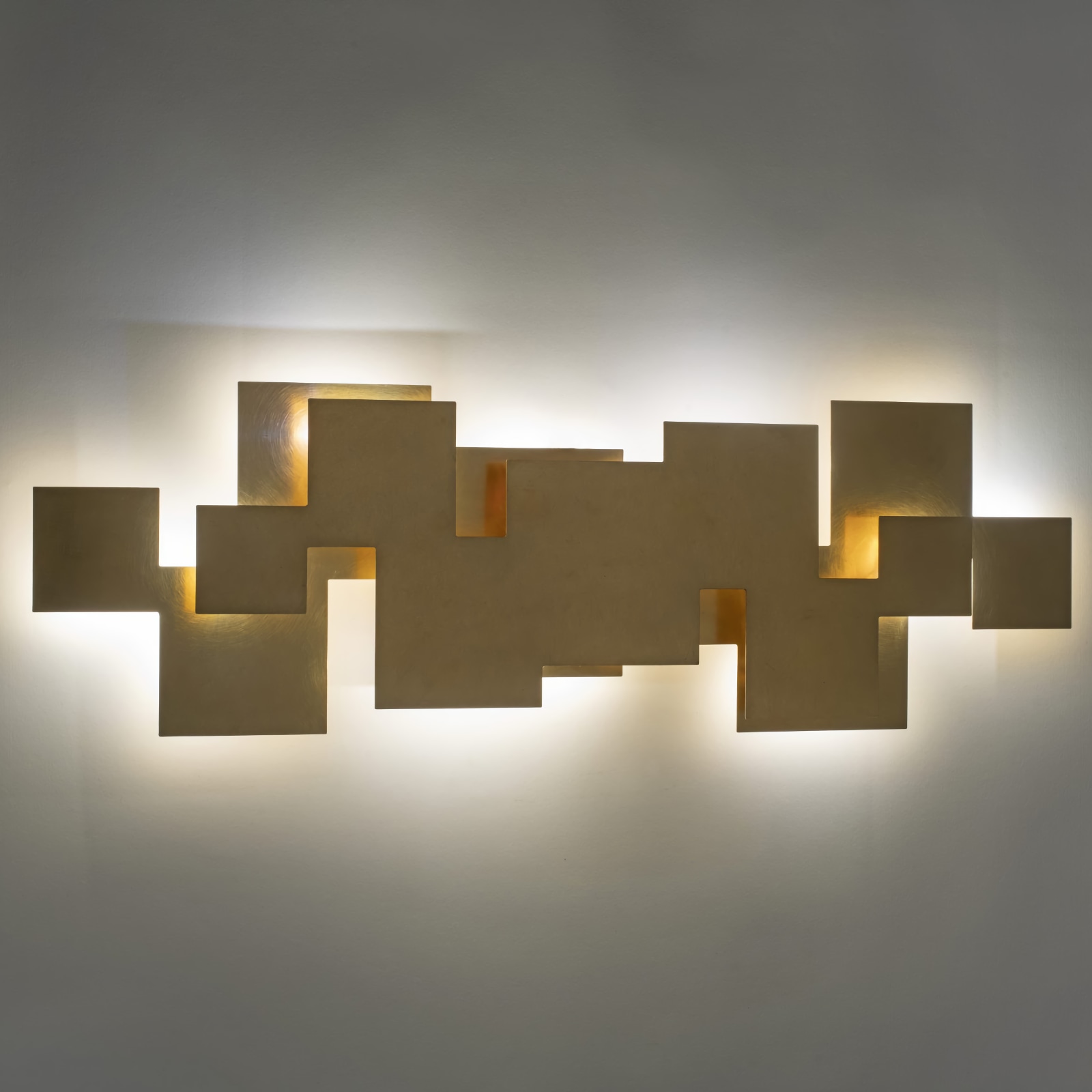 Indirect Geometric Wall Lighting Made of Brass CASTLE