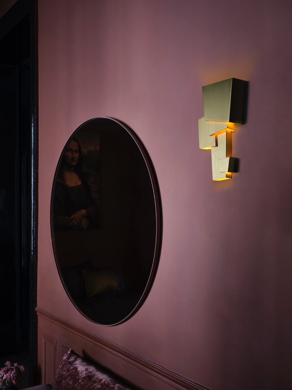 Skulptur-Wandleuchte MAP 1 aus Messing für indirektes Licht, Bild 7