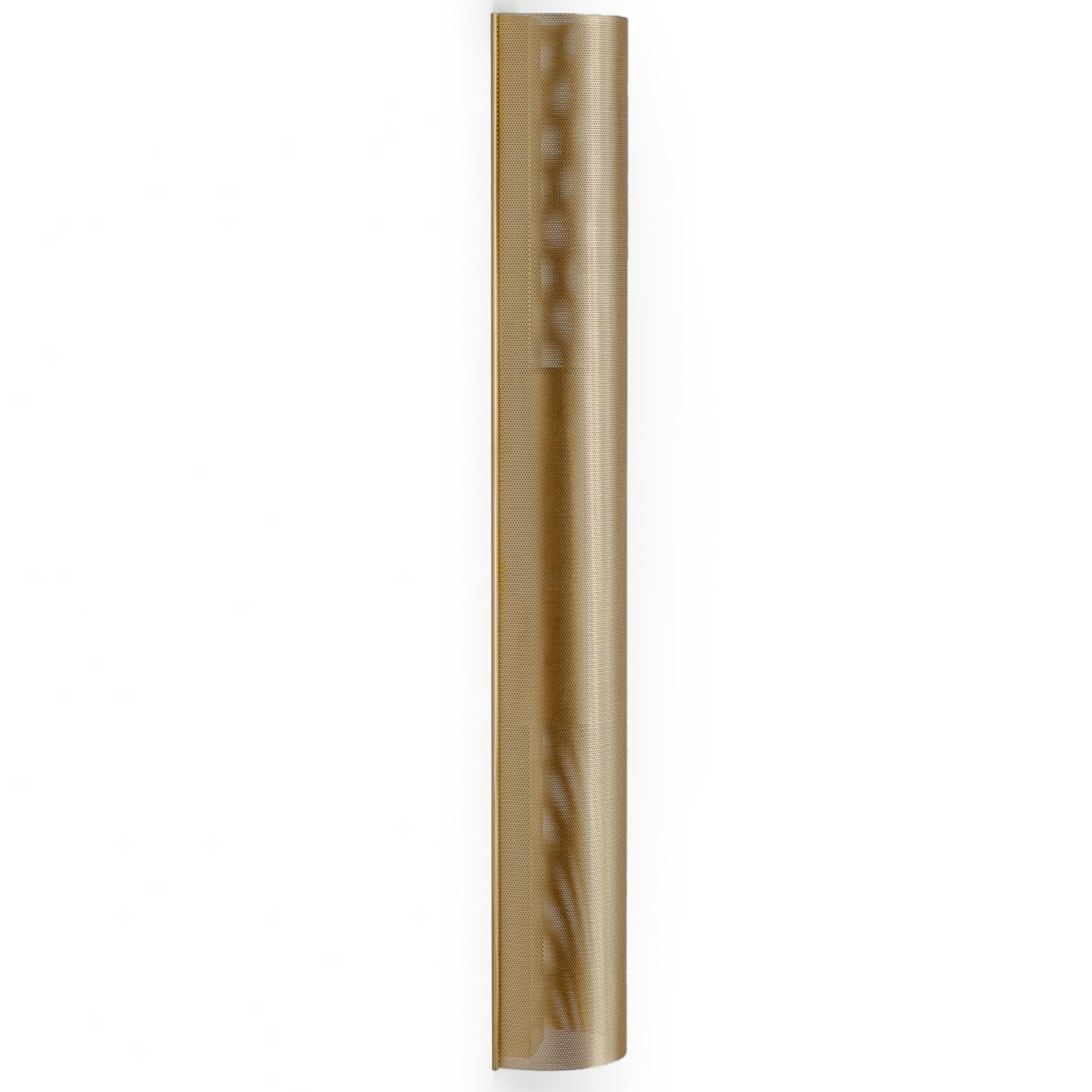 Schmale Wandleuchte mit perforierter Messing-Lochblende