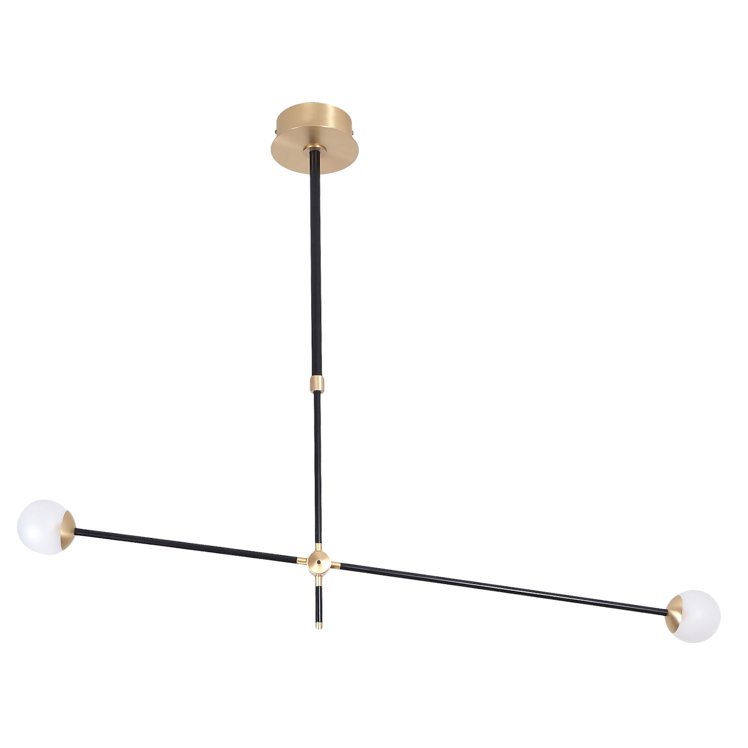 Eleganter Design-Leuchter mit zwei Glaskugeln