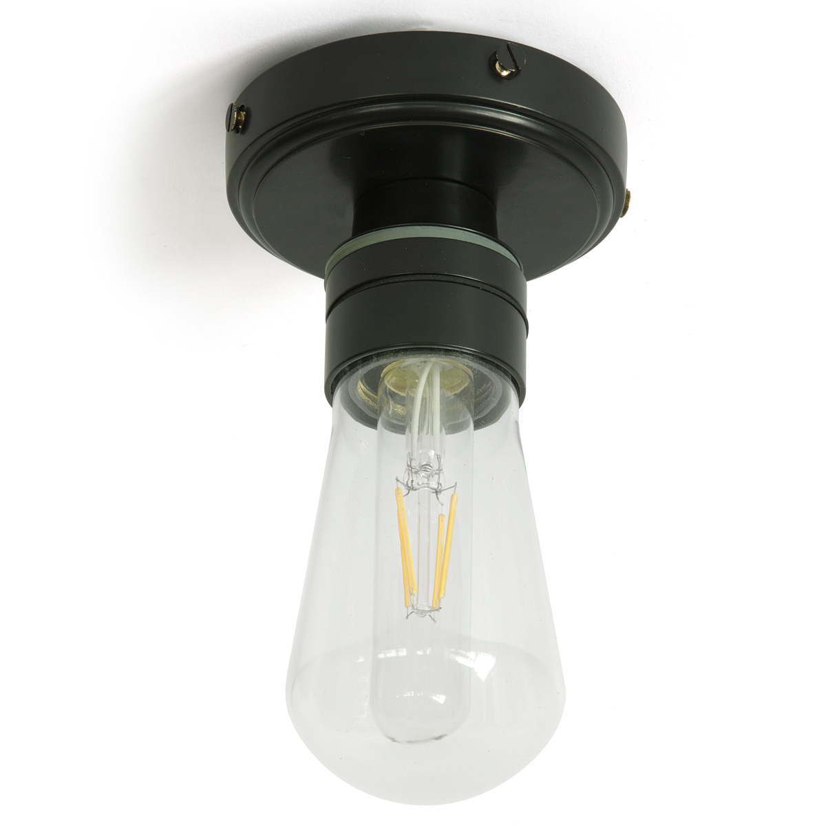 Wasserdichte Glaskolben-Deckenleuchte, IP65, Ø 12 cm