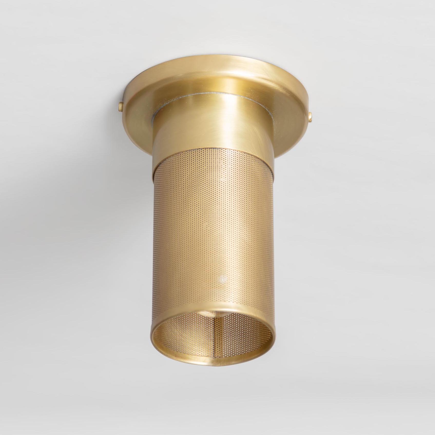 Small Ceiling Light Made of Perforated Brass