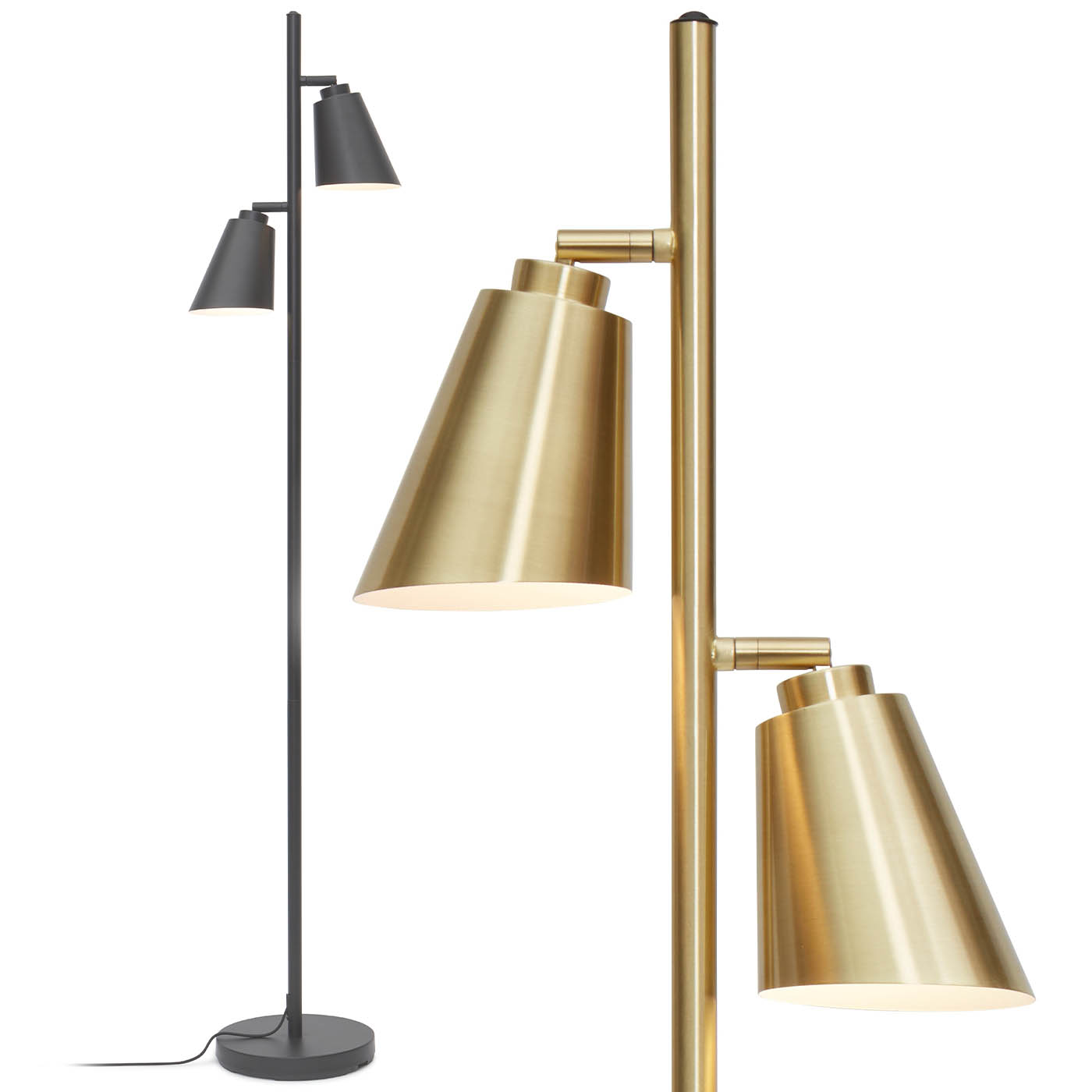 Elegante, zweiflammige Stehlampe BRE-F