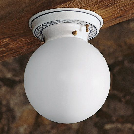 MANSARDA Italienische Landhaus-Kugeldeckenleuchte Ø 20 cm