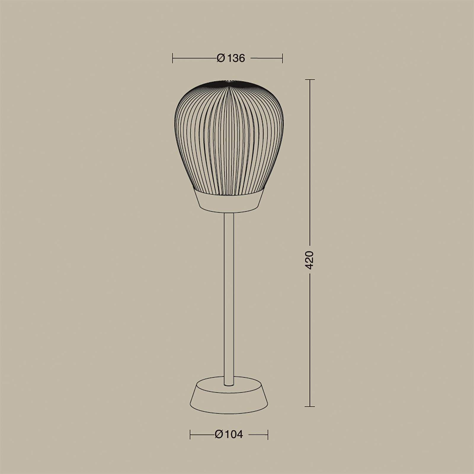 Table Lamp PLISSEE T1 with Pleated Glass Shade, Fig. 10