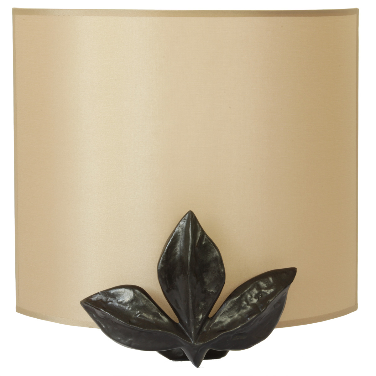 Flache Bronze-Wandleuchte CHARME mit Stoffschirm