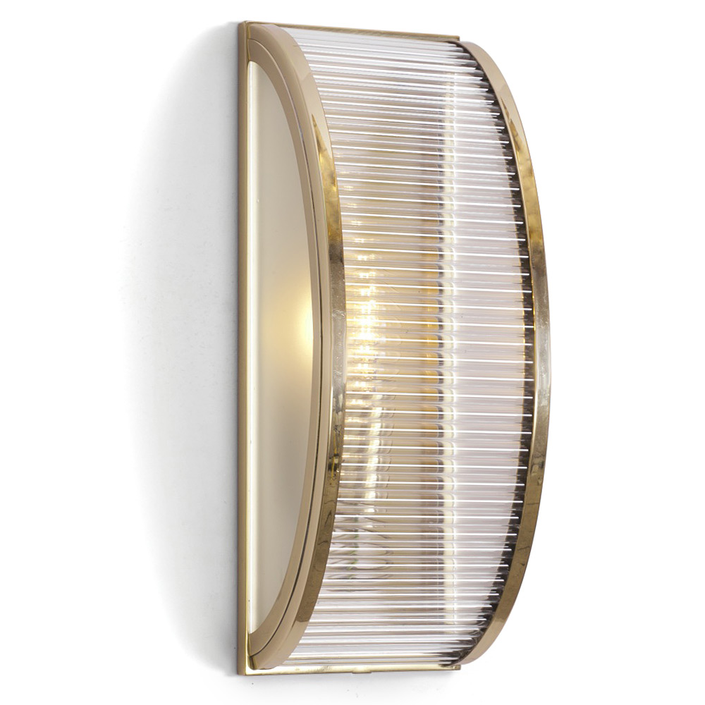 Semicircular vertical Art Déco wall light with glass rods ORLY