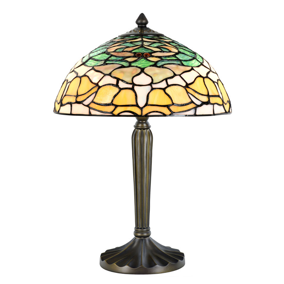 Tiffany glass table light with floral pattern