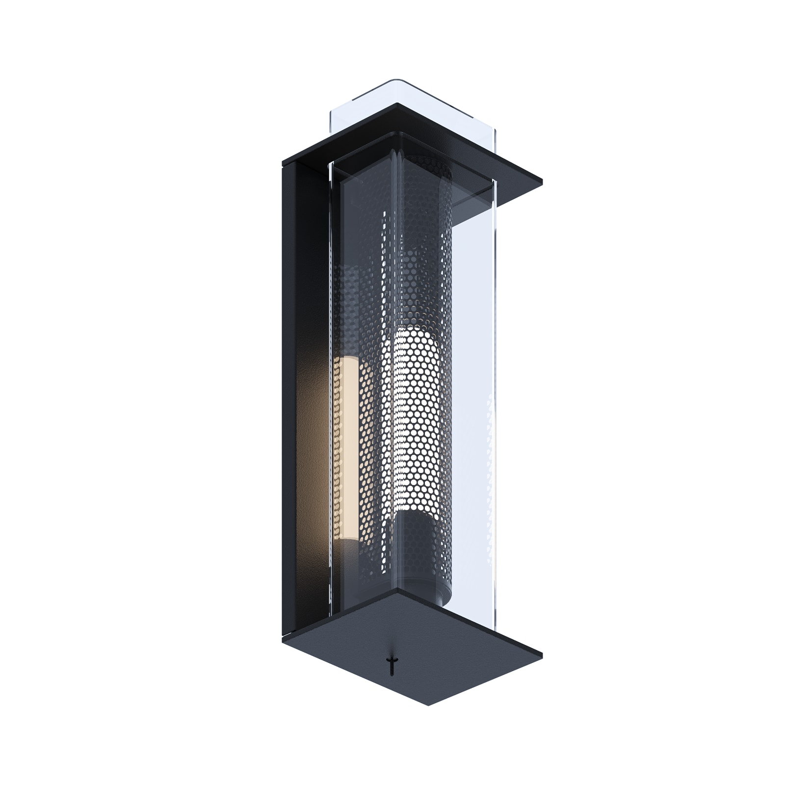 Slim Wall Light with Perforated Cover QUADRATUBE W1: An der Unterseite lässt sich die Leuchte ein- und ausschalten.