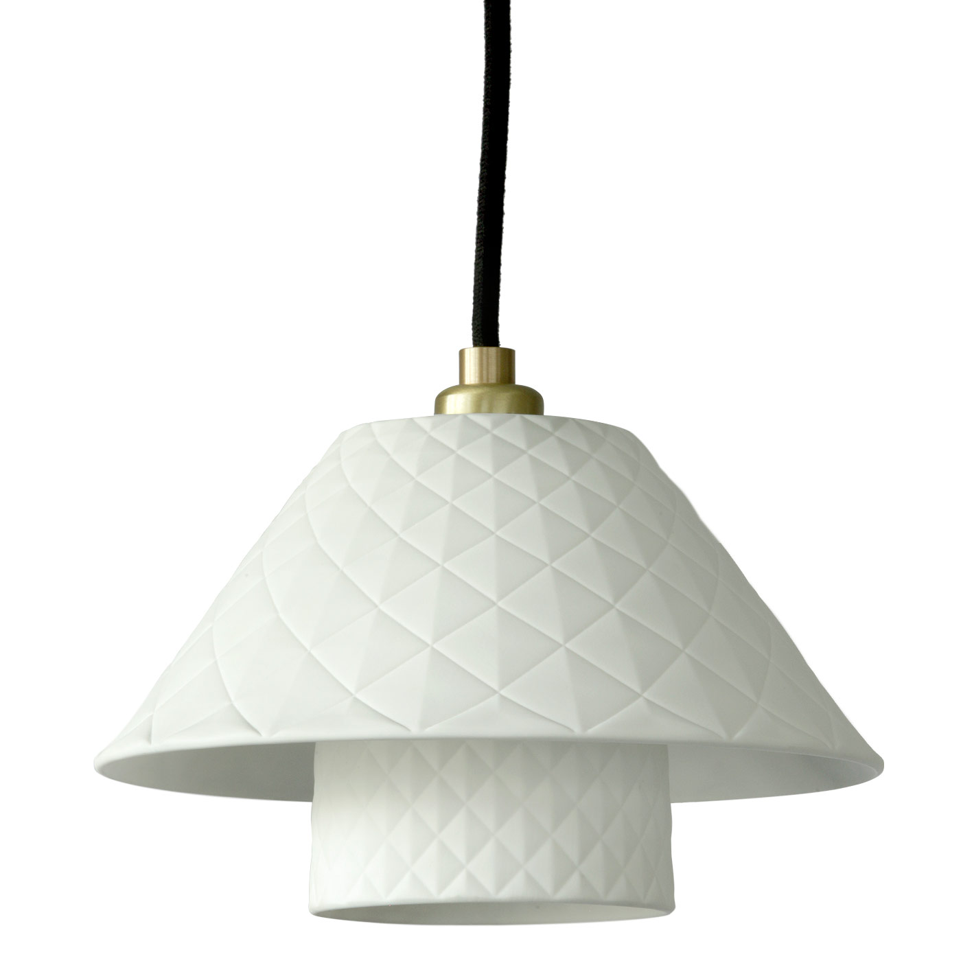Pendant luminaire with double ceramic shade OXFORD DOUBLE