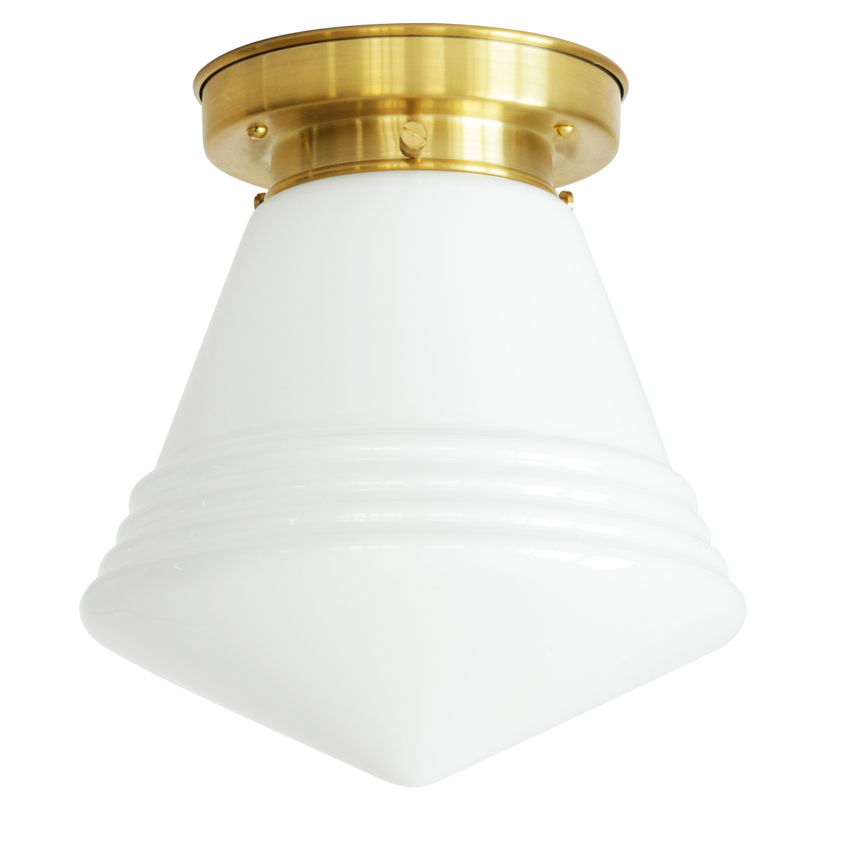 Kleine Deckenleuchte mit Spitzglas und gestufter Halterung Ø 20 cm