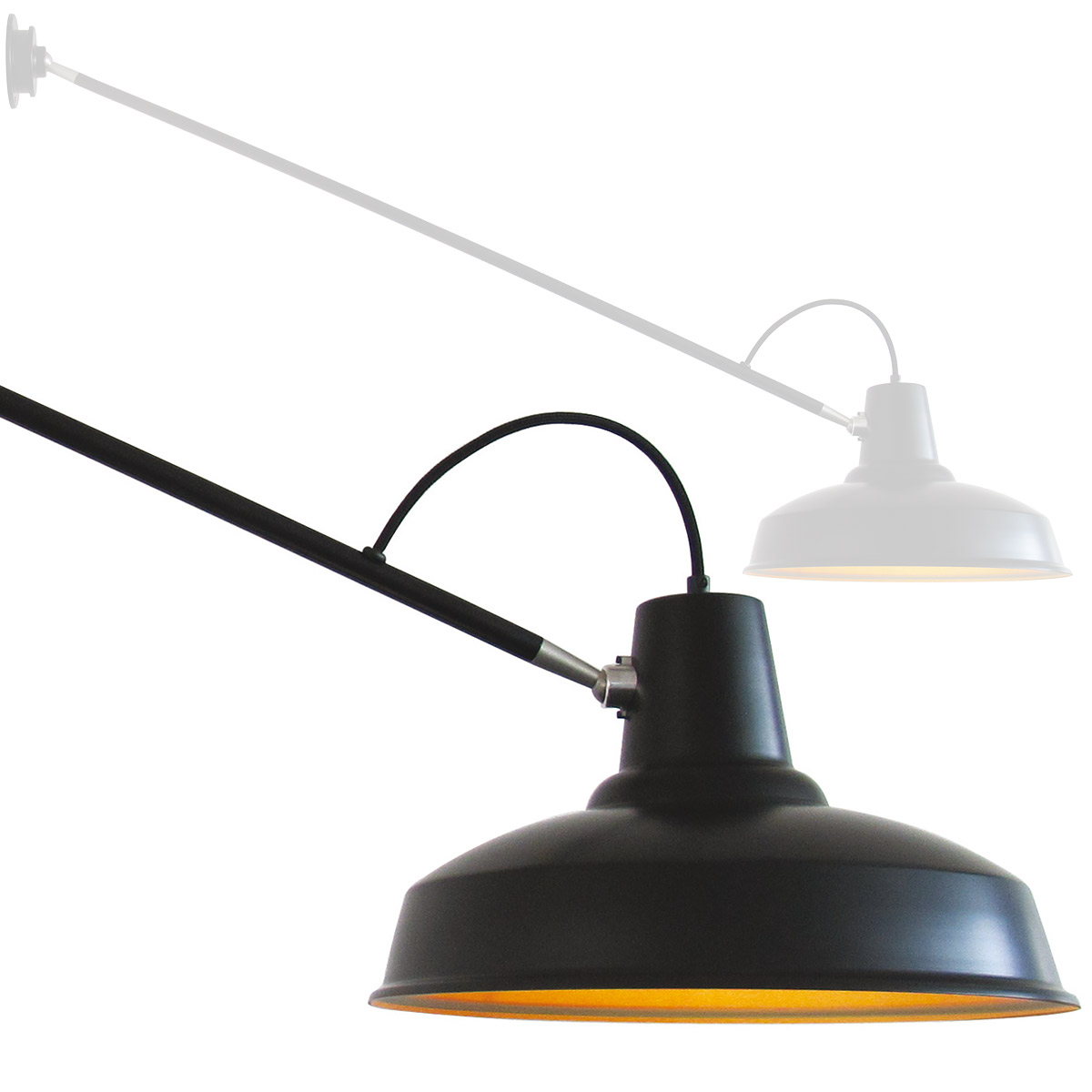 Kran-Wandleuchte mit 137 cm Ausleger PELICAN LONG