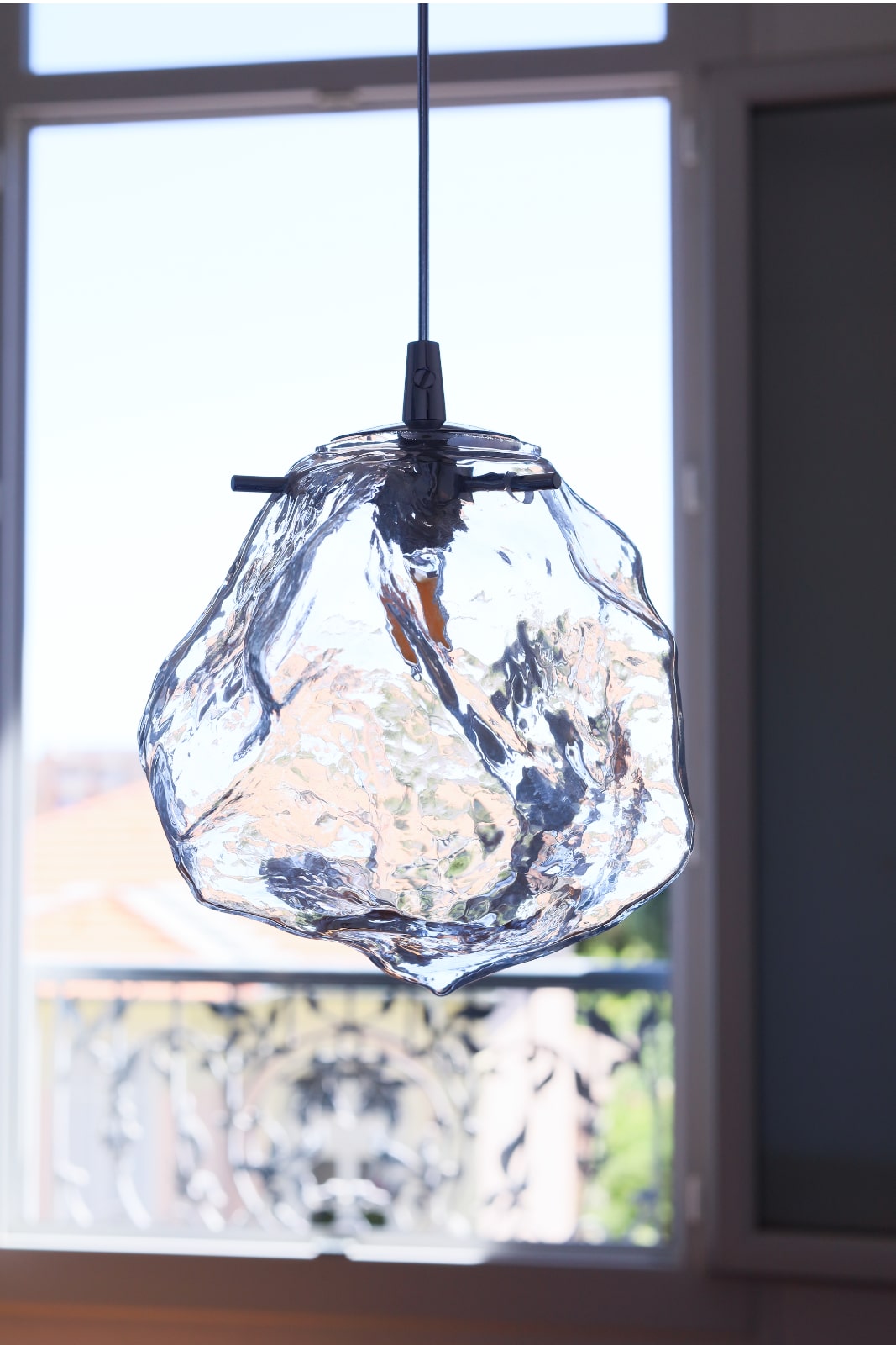 Hängeleuchte QUARTZ mit unregelmäßigem, klarem Glas, Bild 6
