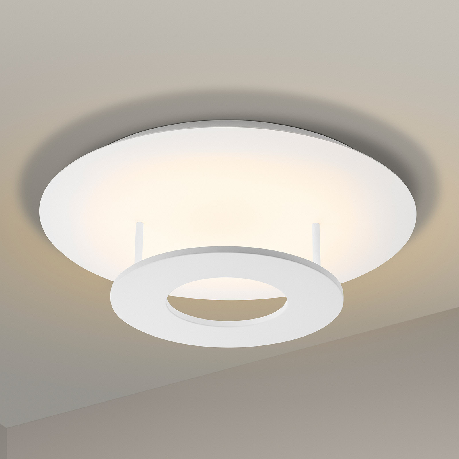 Very Bright LED Ceiling Light NOVA D for Indirect Lighting, Ø 50 cm: Abgebildet in weiß