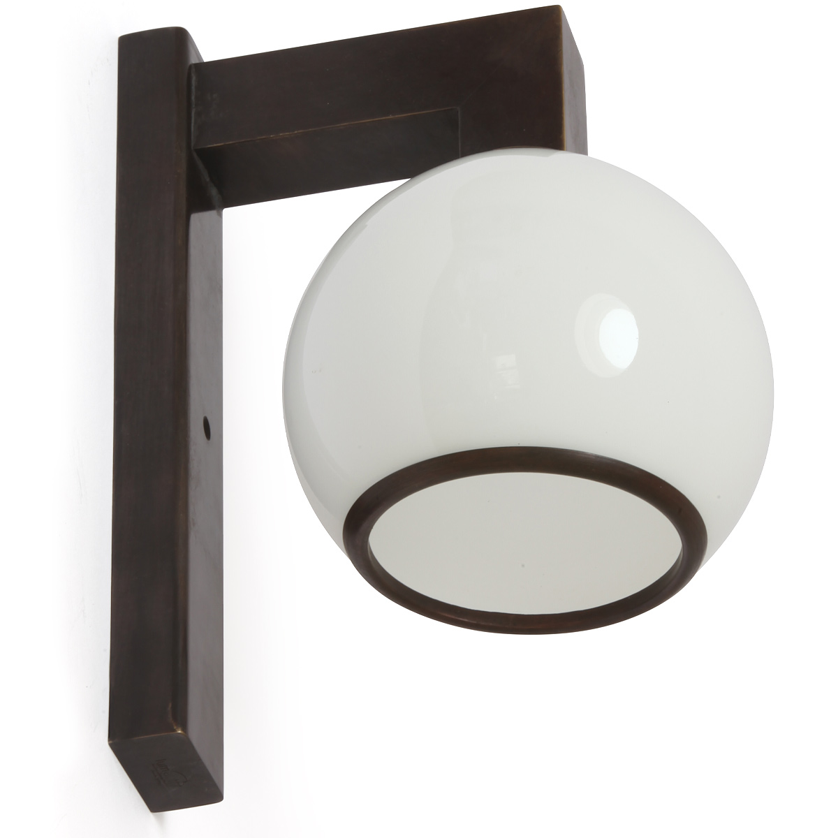Französische Wandleuchte mit Opalglas-Kugel LUNE