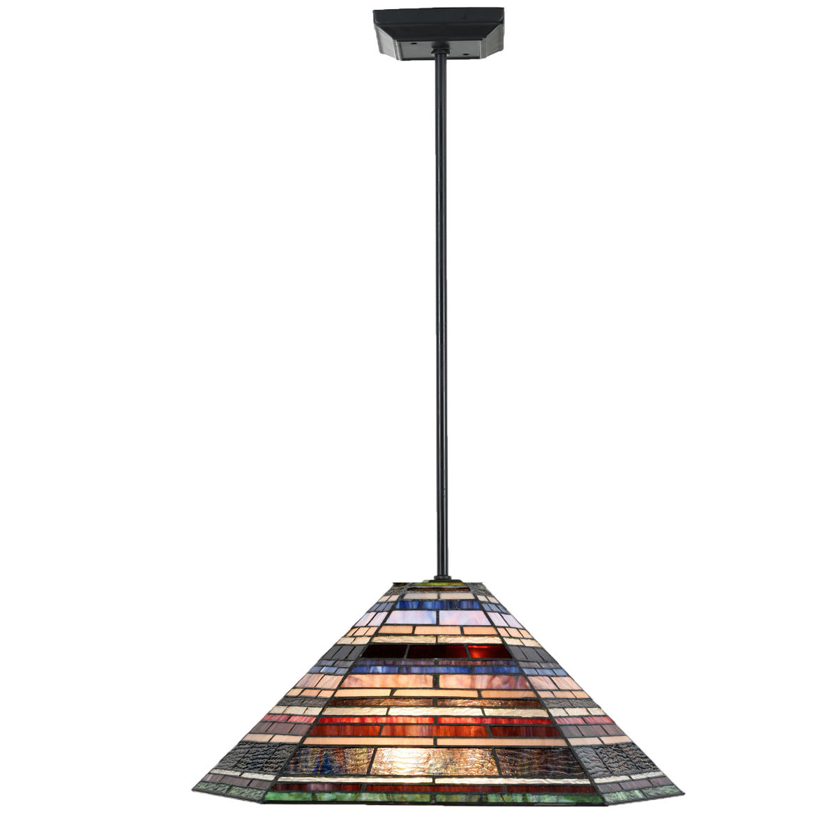 Large ceiling light with multicolor Tiffany shade Ø 56 cm
