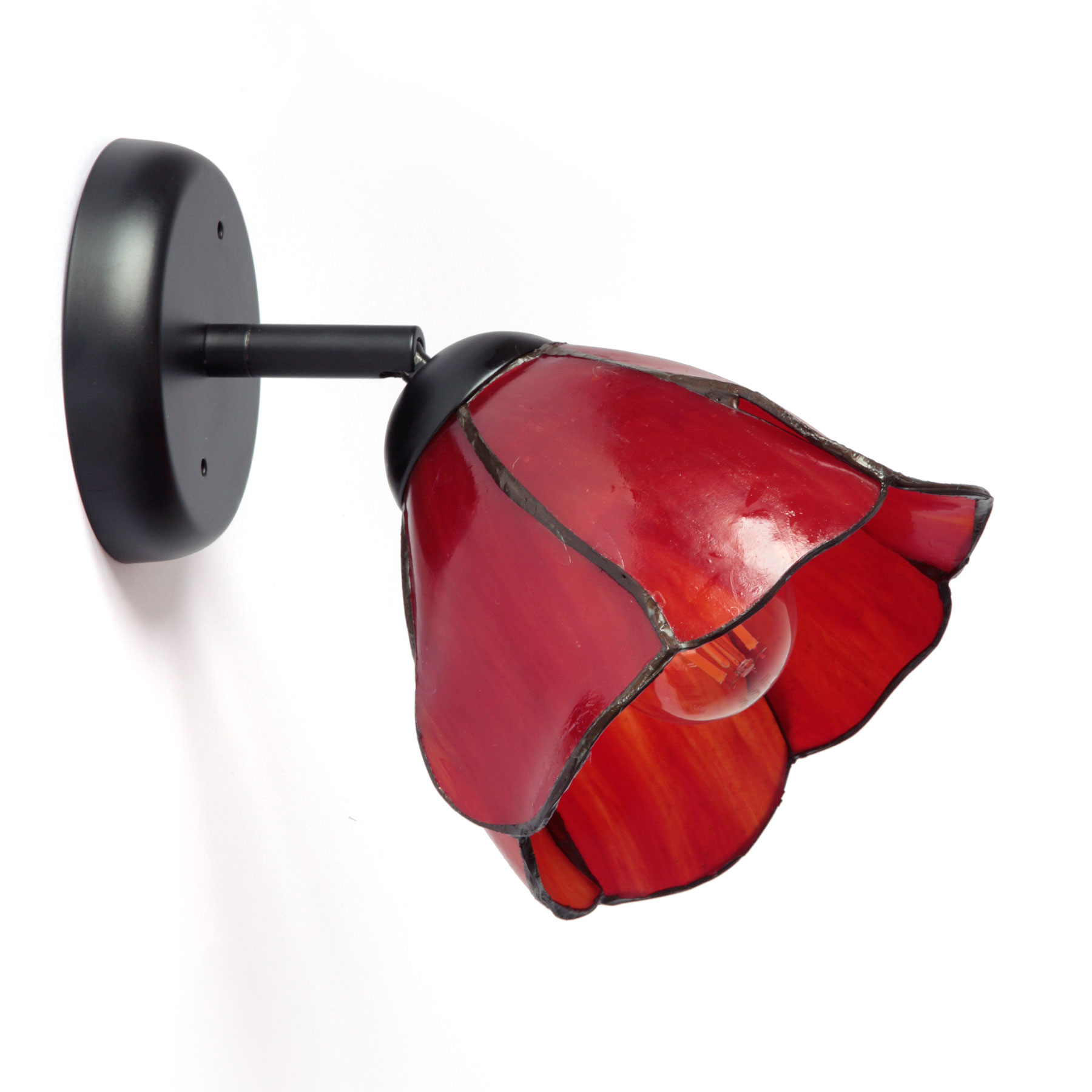 Small Jointed Wall Light with Glass Shade "Poppy"