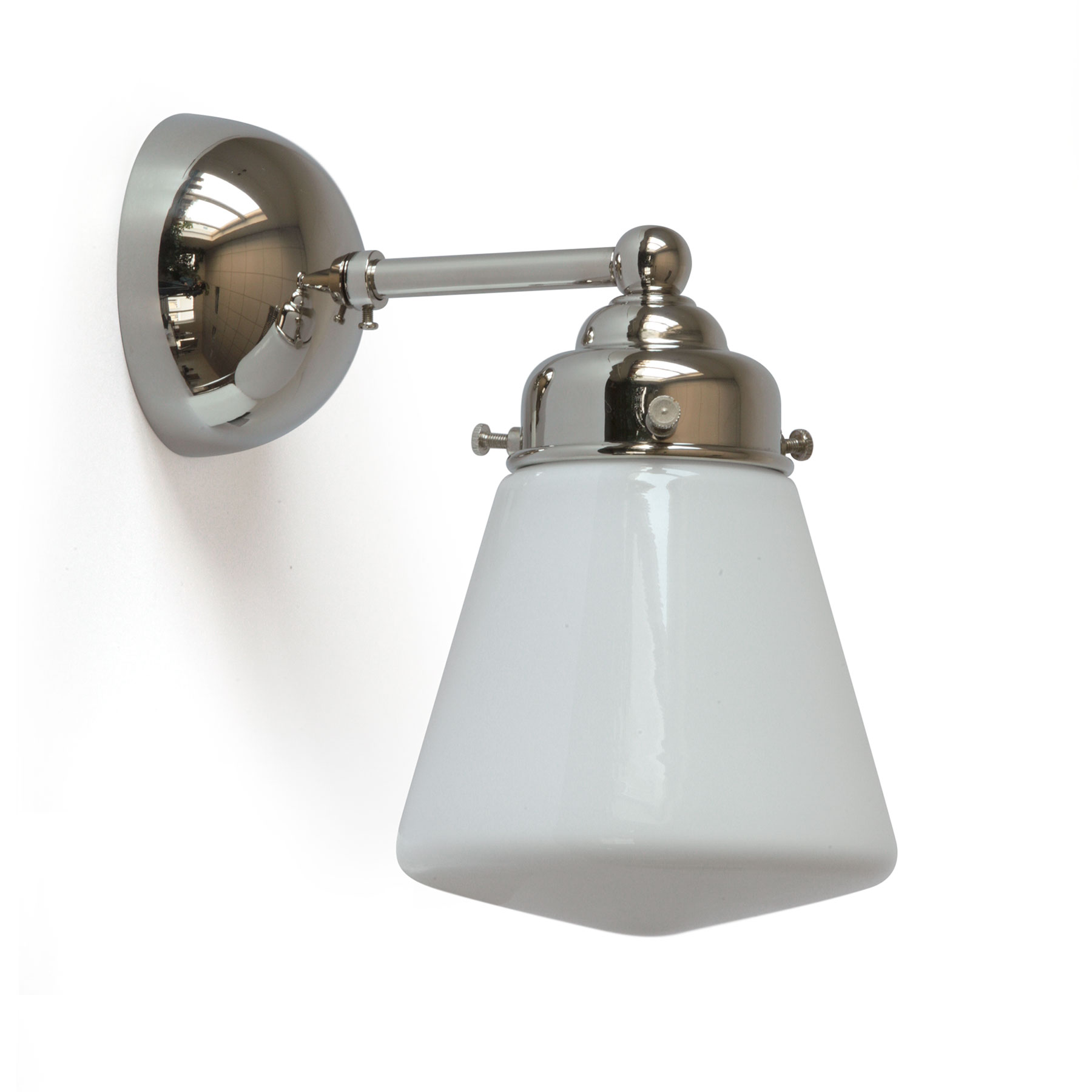 Small Wall Light with a White Opal Glass Shade