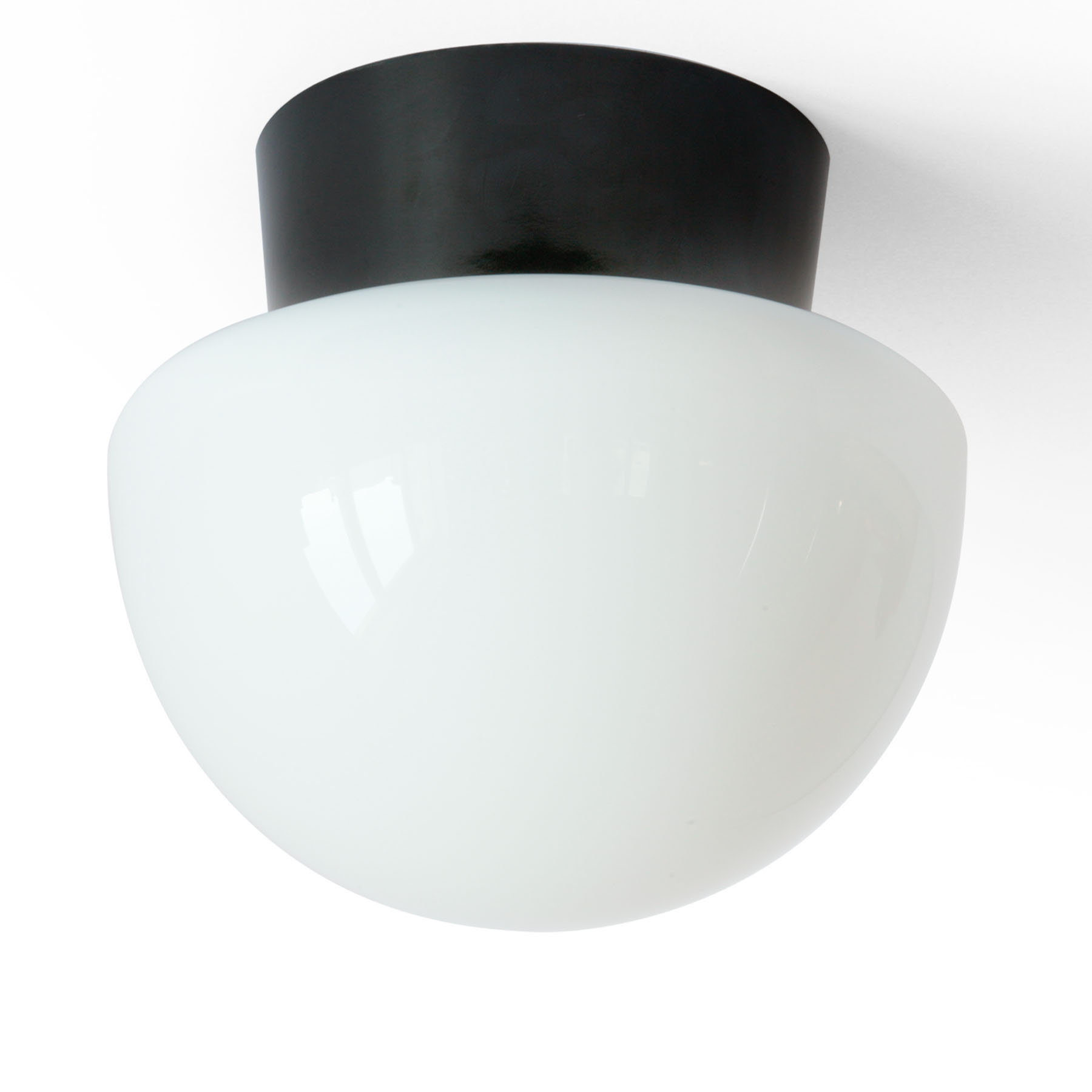 Bakelite Ceiling Lamp with Hemispherical Glass, Ø 16 cm