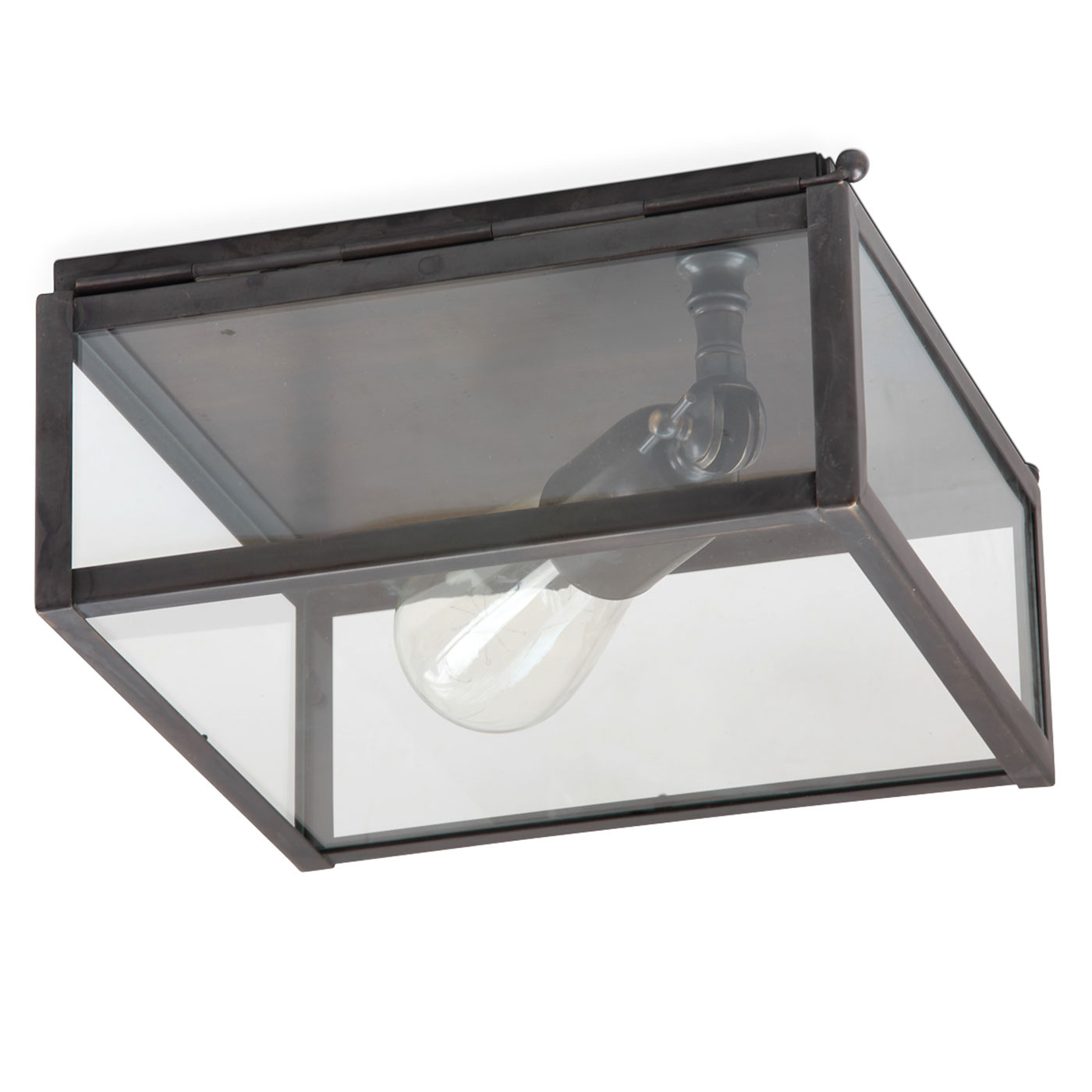 VITRINE 1L Flache Kasten-Deckenleuchte aus Messing, 25 cm