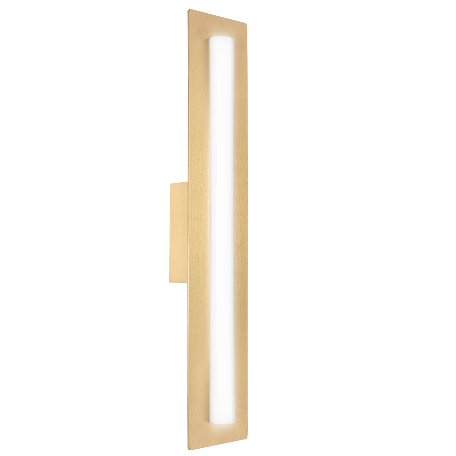 Slim Wall Light MOON Made of Brushed Brass, IP44: Large model