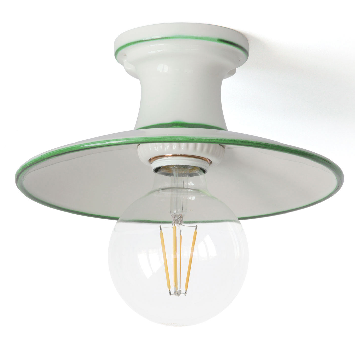 Rural porcelain ceiling fixture from Italy BILANCIA