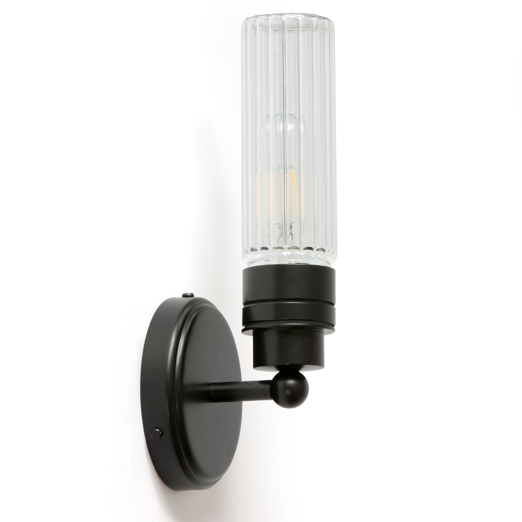 Bathroom wall lamp with clear or prismatic glass, IP65
