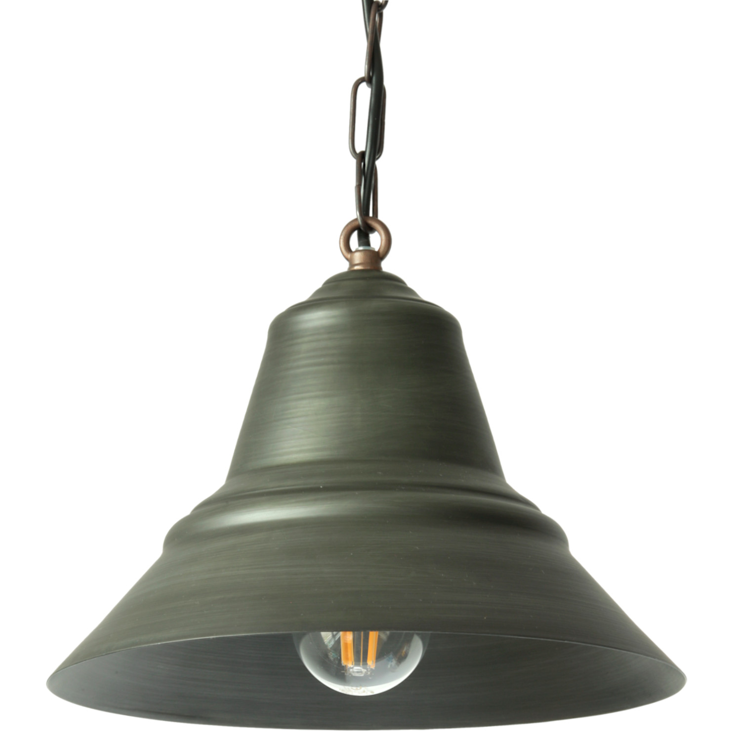 French brass country house pendant light MADRAS: The small model in  patinated zinc