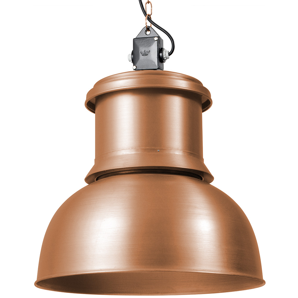 JENA Große Industriedesign-Hängeleuchte Kupfer, Ø 40-50 cm