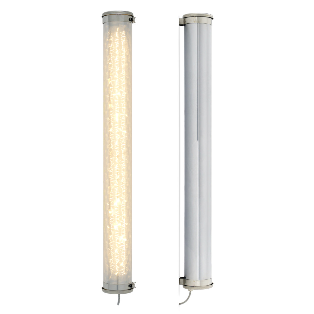 Röhrenleuchte QINU mit „Eiskristall“-Diffusor (122 cm)