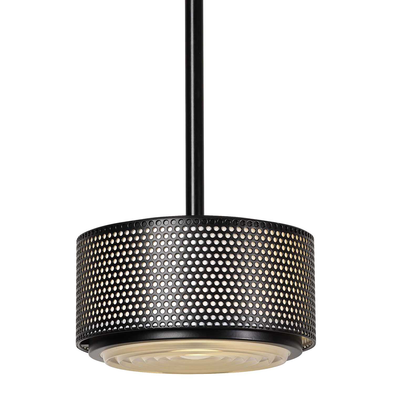 Guariche Mid Century pendant light G13A with perforated shade and lens