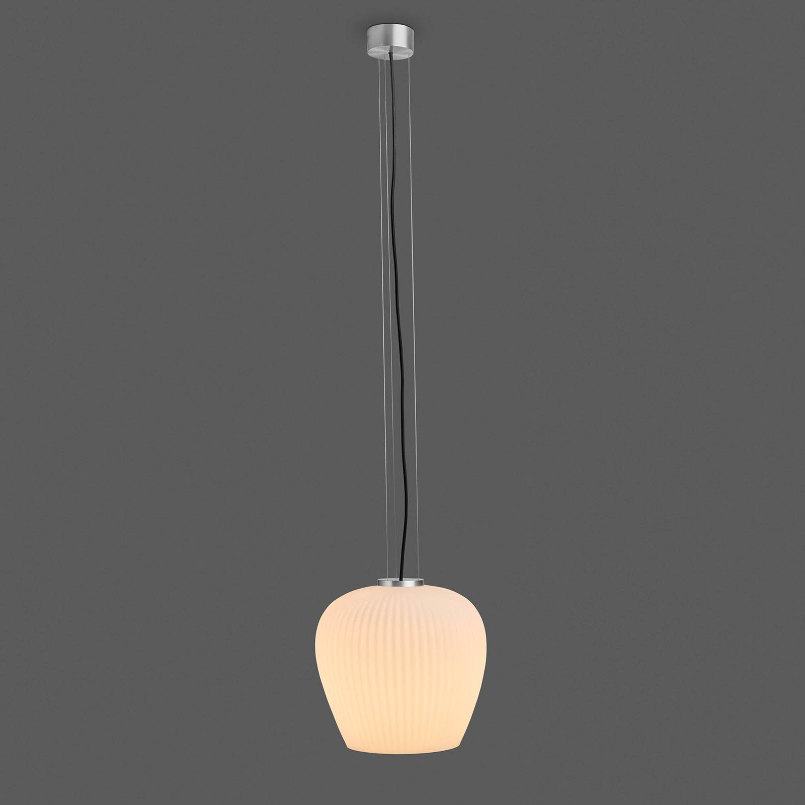 Exclusive Glass Pendant Light LIV with Pleated Opal Shade, Fig. 5