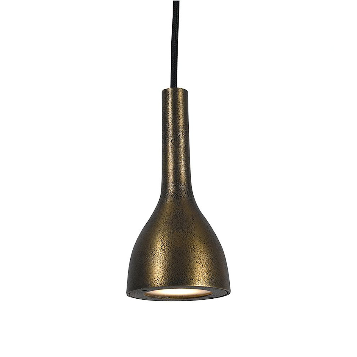 Kleine Pendelleuchte TULIP mit rauer Bronze-Patina