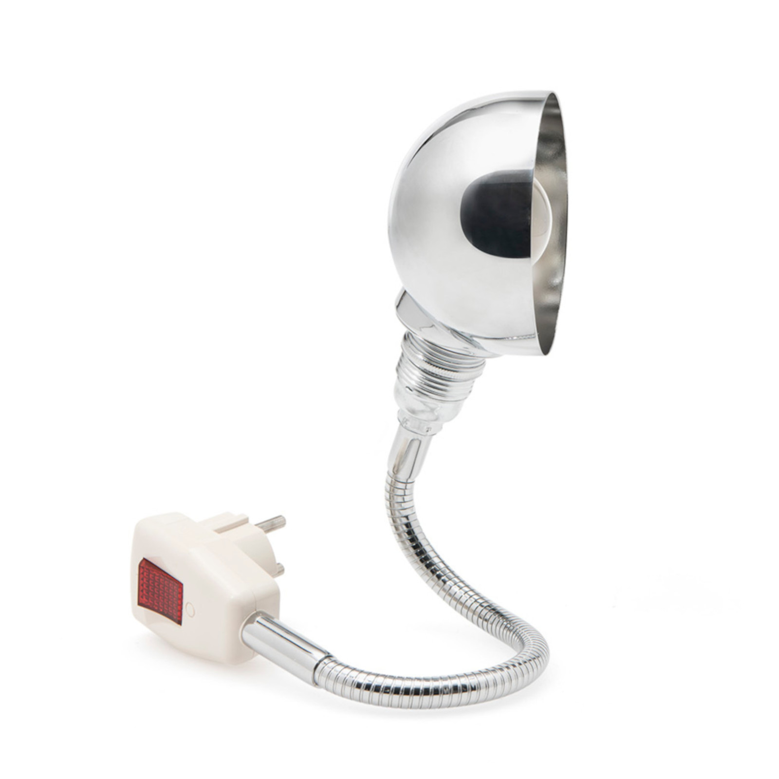 Socket Plug Light GLÜHWÜRMCHEN CHROME with Hemispheric Shade