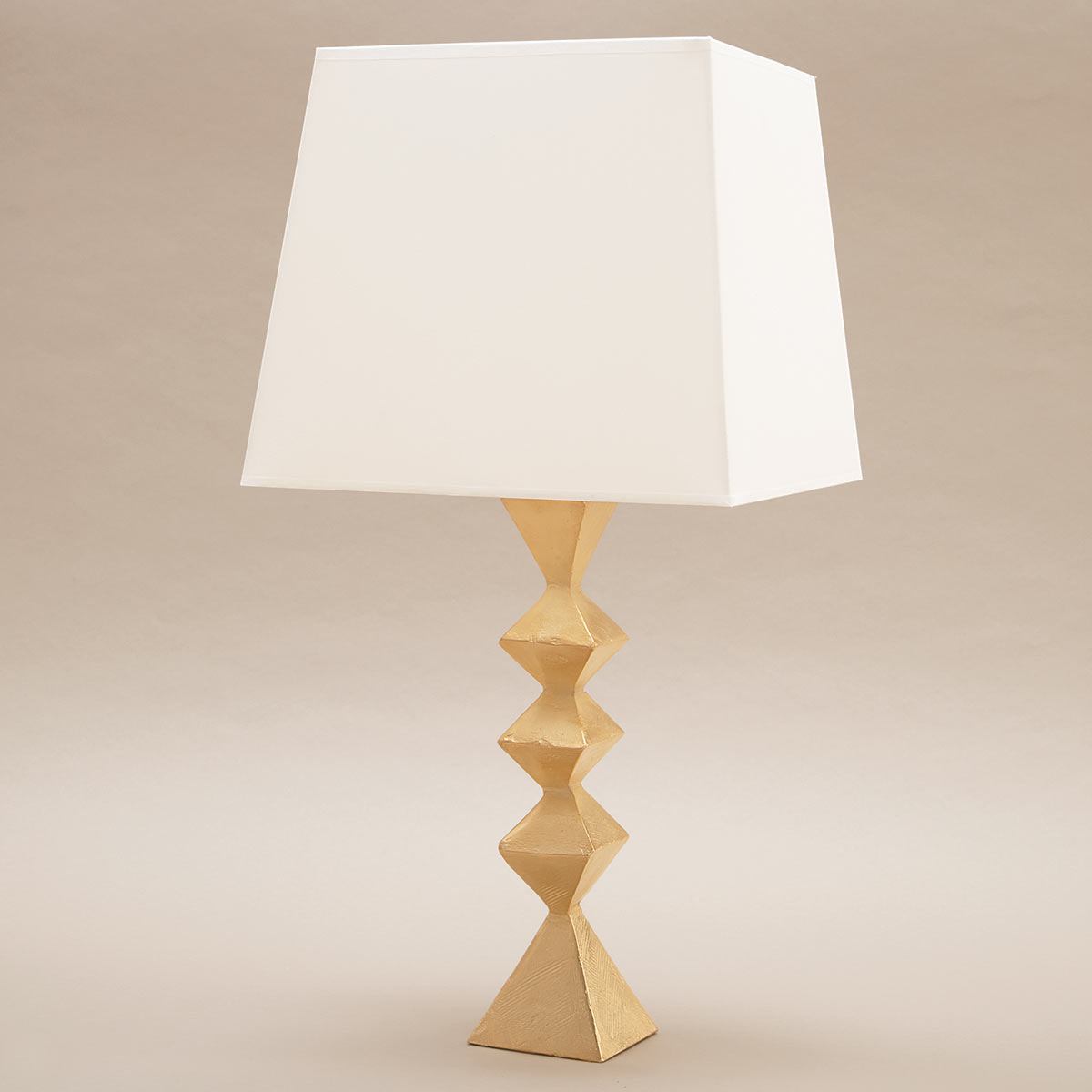 Exclusive Cast Bronze Table Lamp INFINI with Fabric Shade