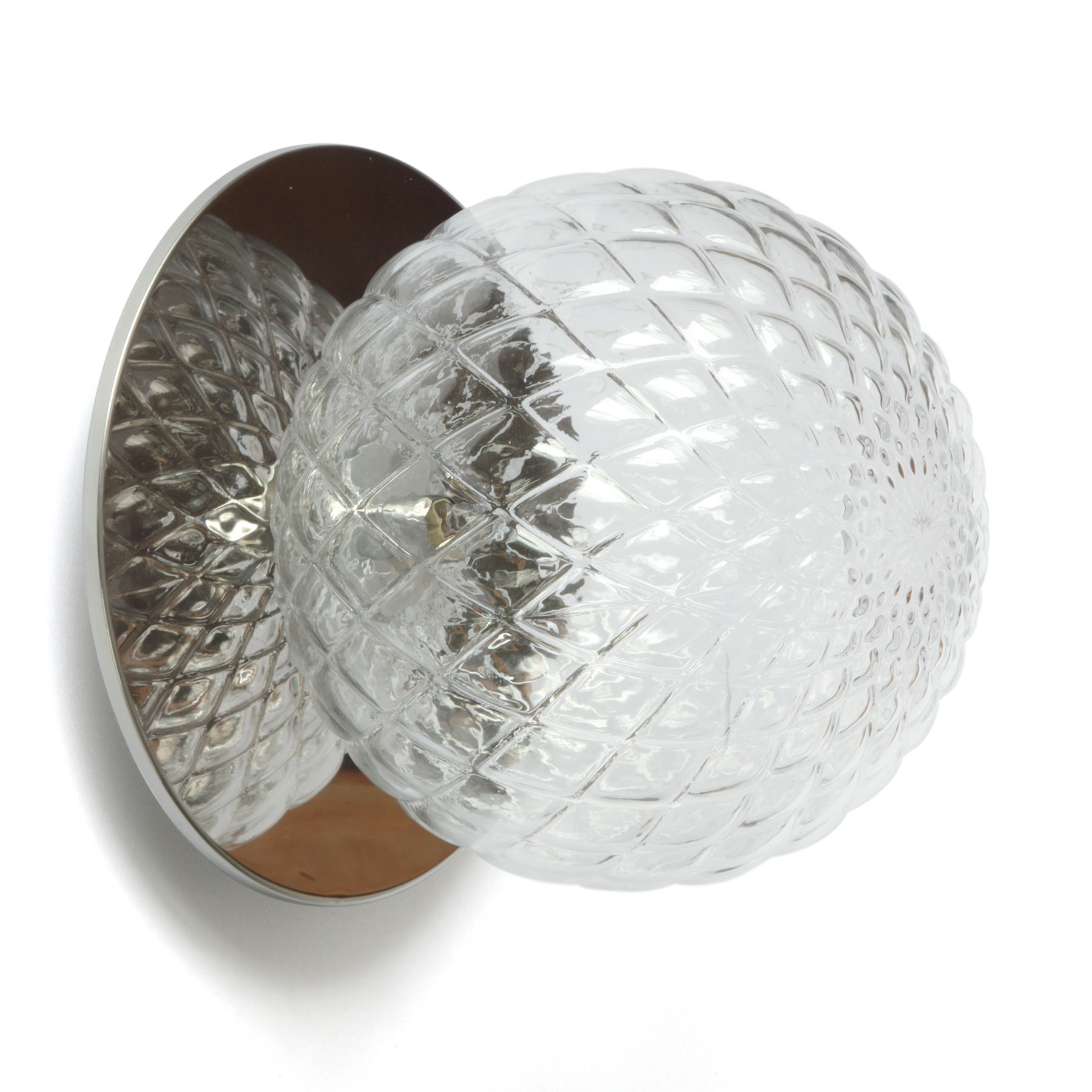 Kugel-Wandleuchte mit schönem strukturiertem Glas RHOMBS
