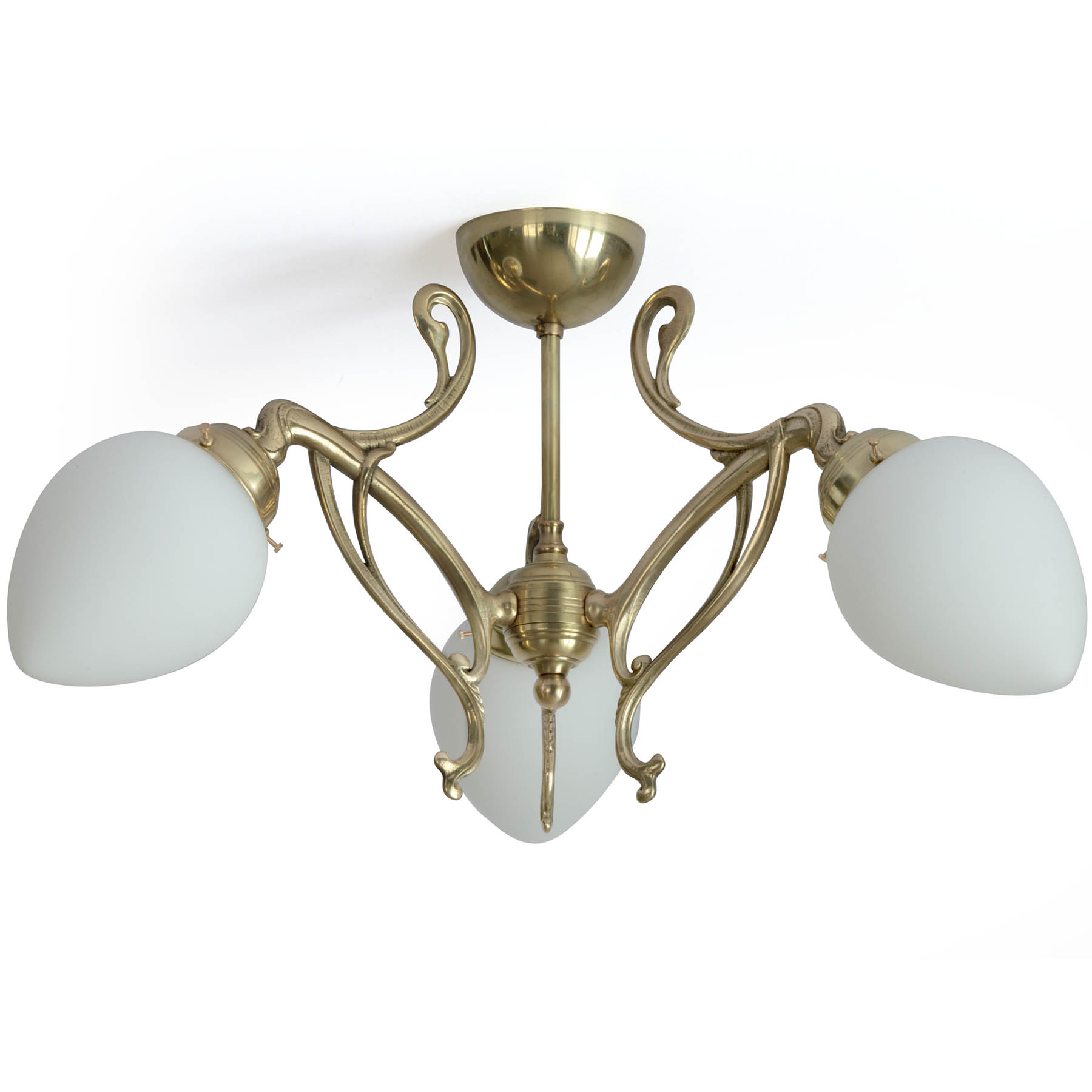 Dreiflammiger Jugendstil-Deckenleuchter