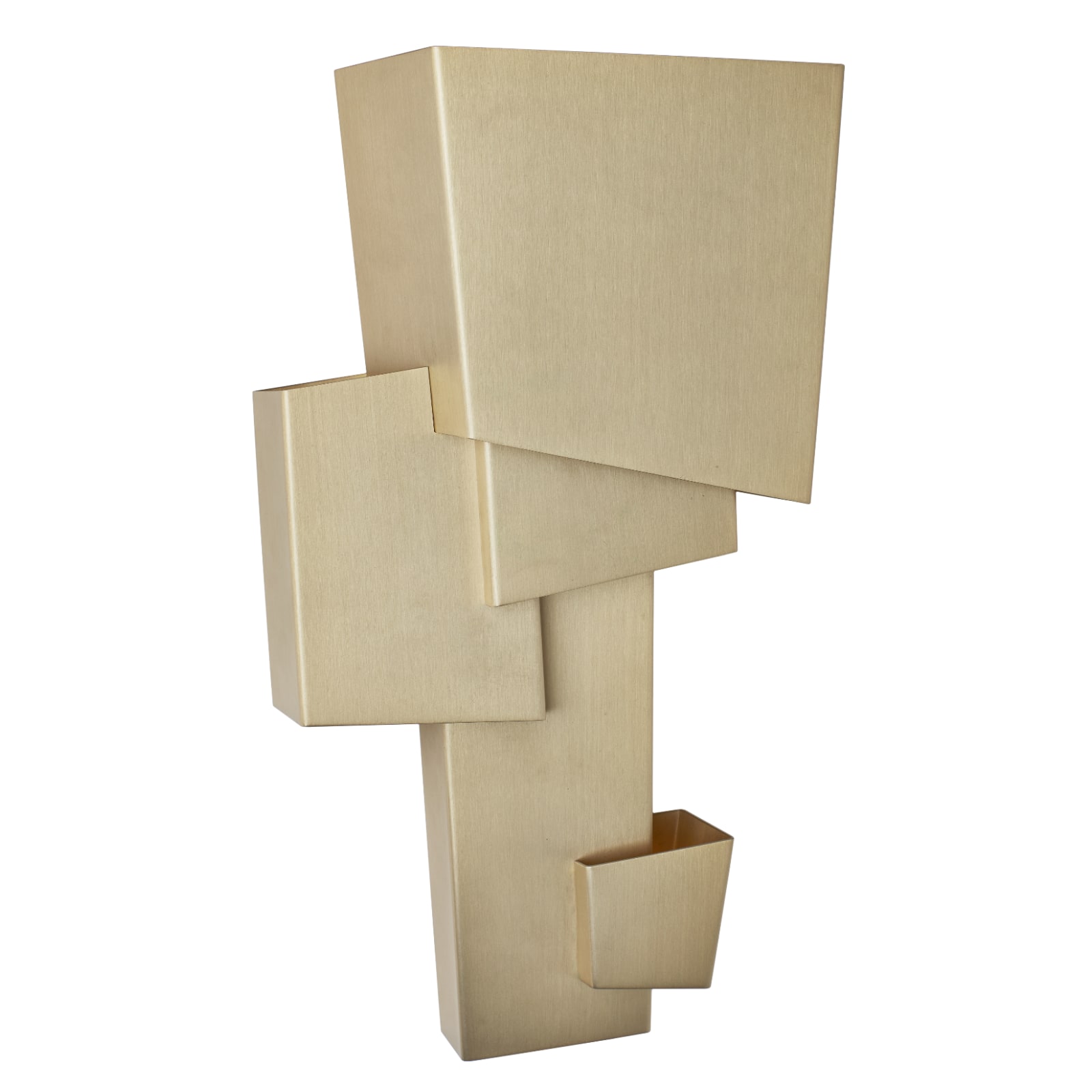 Skulptur-Wandleuchte MAP 1 aus Messing für indirektes Licht