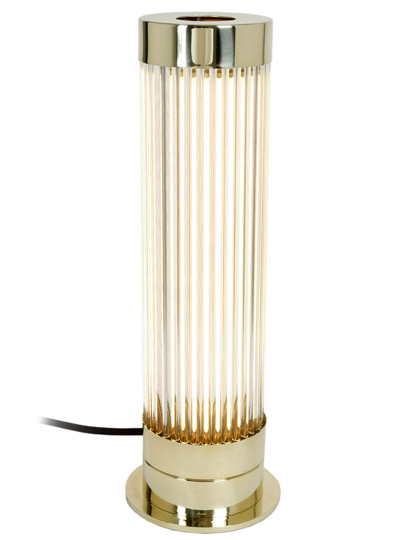 Exclusive Art Déco table lamp with crystal glass tubes and LED