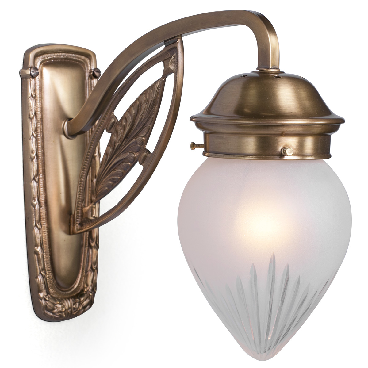 Jugendstil-Wandlampe mit Blattornament PANNONIA IV