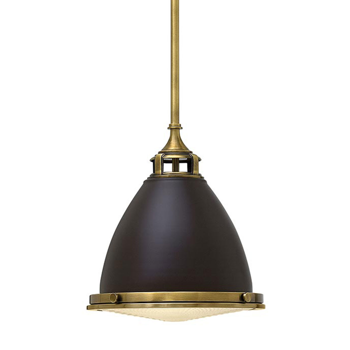 Traditonelle Pendelleuchte mit Pressglas-Linse im New England-Stil