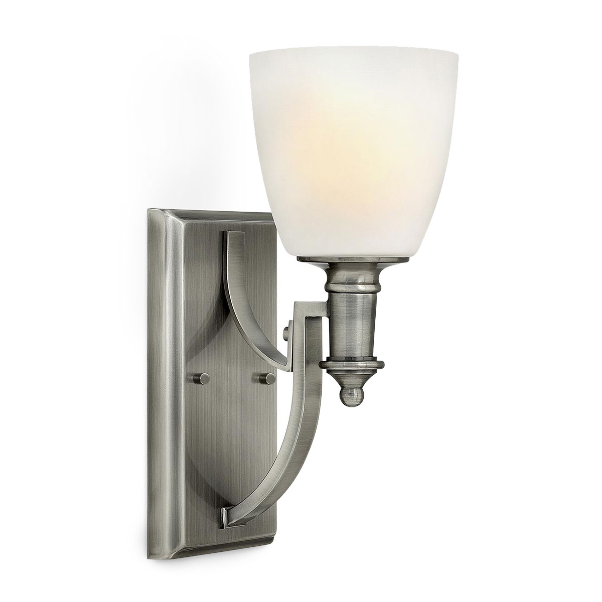 Traditionelle Wandleuchte mit satiniertem Opalglas-Becher