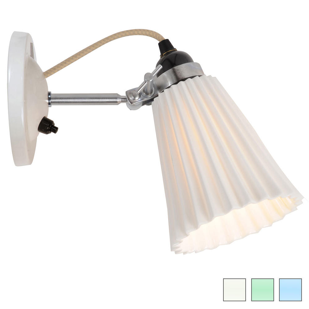 Kleine Wandlampe mit plissiertem Porzellanschirm HECTOR PLEAT